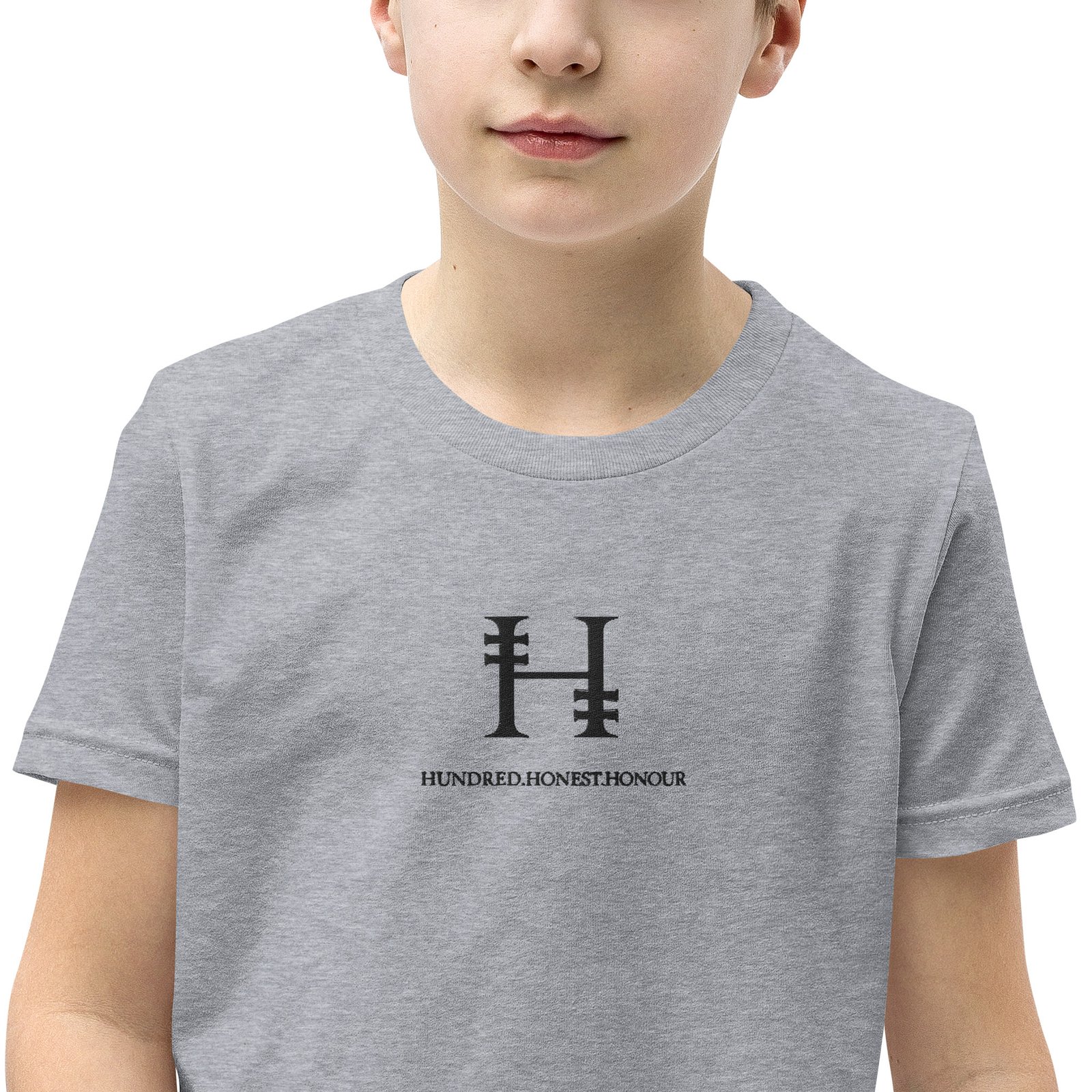 Hundred.Honest.Honour® Short Sleeve T-Shirt for Youth Centre Logo - Image 57