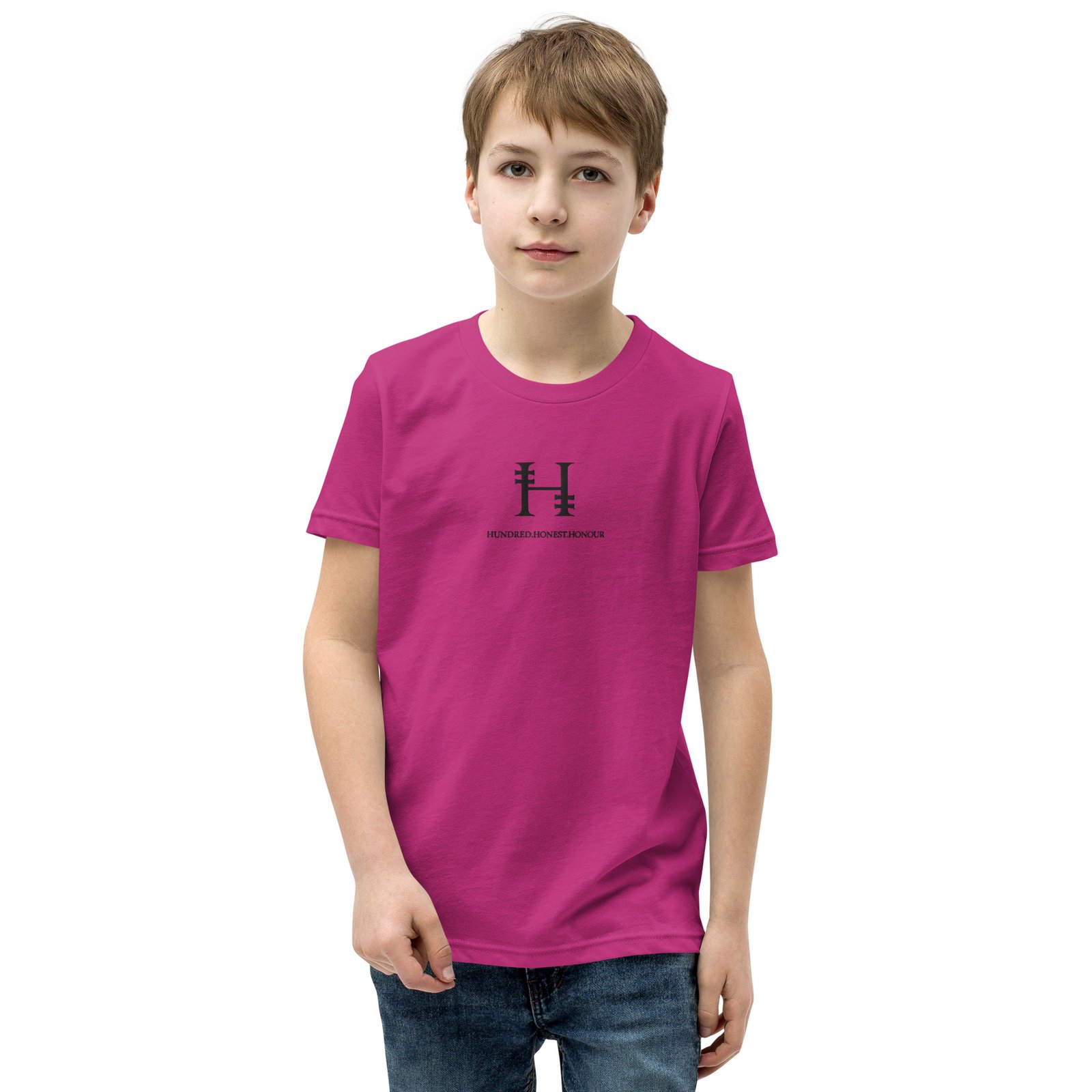 Hundred.Honest.Honour® Short Sleeve T-Shirt for Youth Centre Logo - Image 38