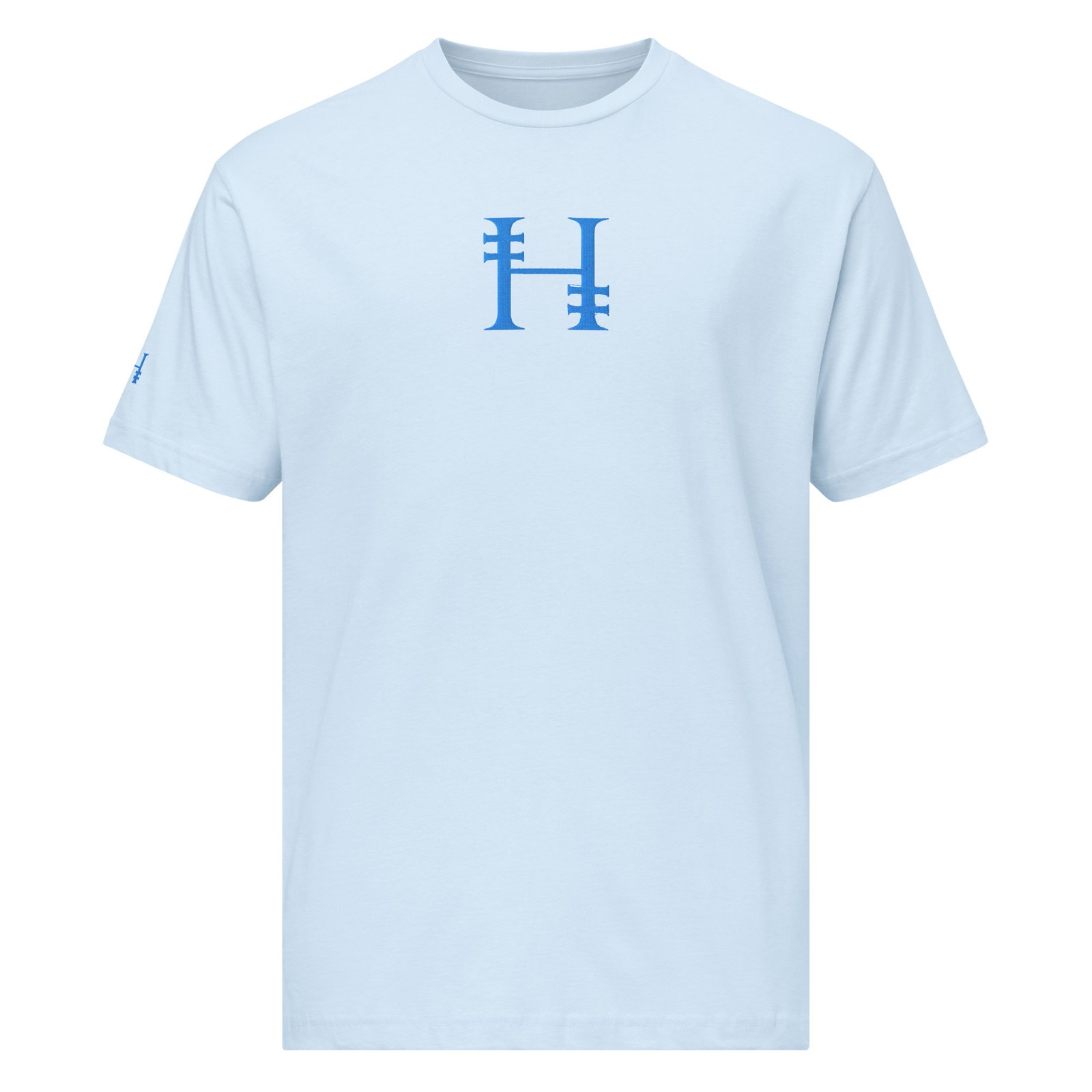 DuoGen Ice Blue Mono Logo Full Cotton T-Shirt - Image 17
