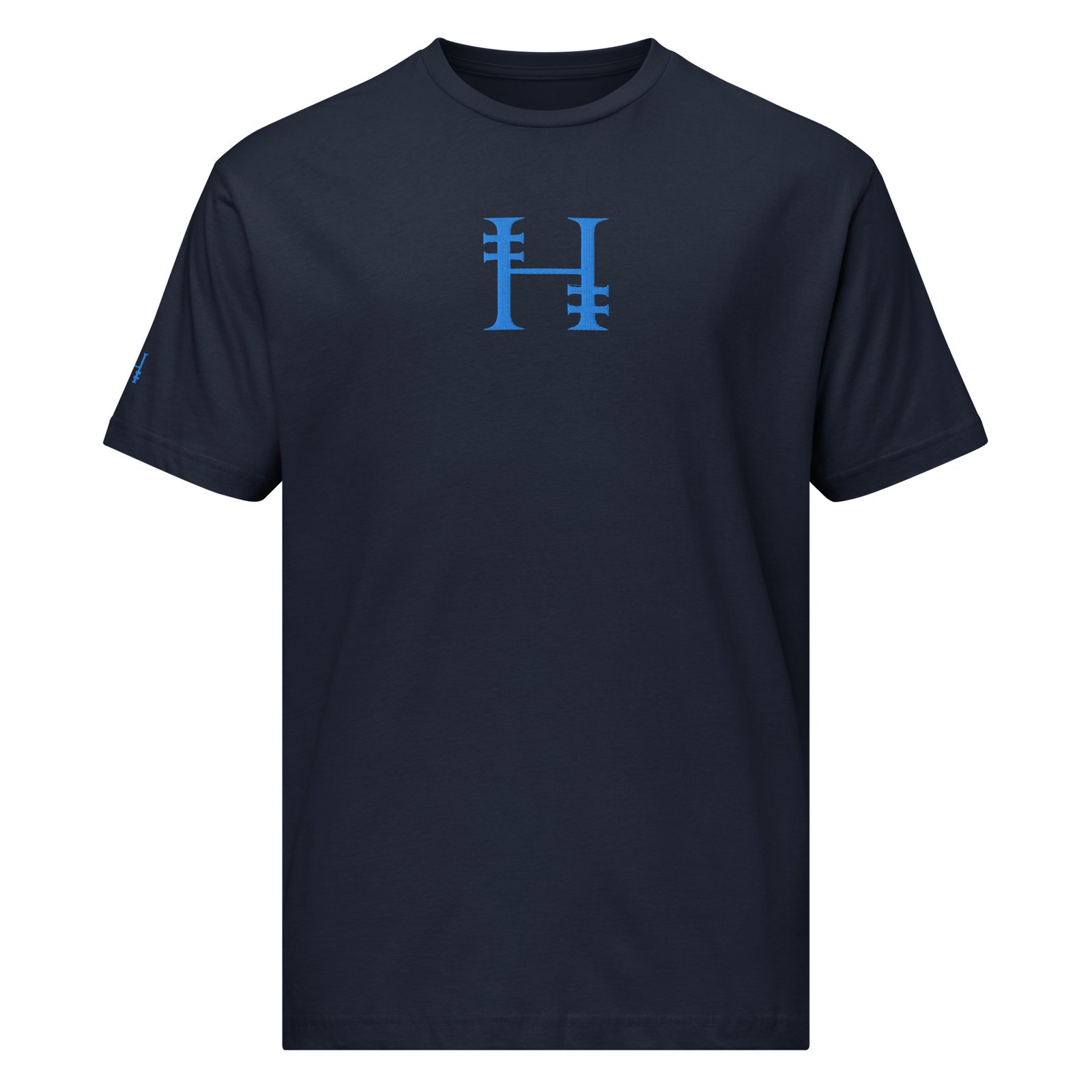 DuoGen Ice Blue Mono Logo Full Cotton T-Shirt - Image 5
